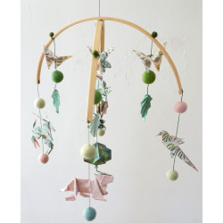 Mobile Savane rose et vert