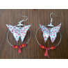 Boucles d'oreilles papillon rouge pompons