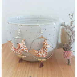 Boucles d'oreilles renard marron clair