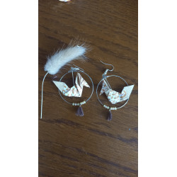 Boucles d'oreilles renard marron clair