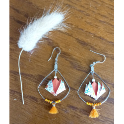 Boucles d'oreilles nénuphar orange