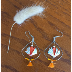 Boucles d'oreilles nénuphar orange