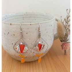 Boucles d'oreilles nénuphar orange