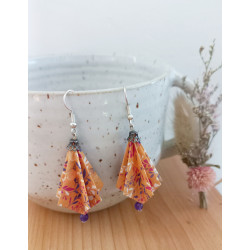 Boucles d'oreilles losange orange