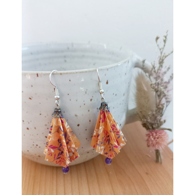 Boucles d'oreilles losange orange Boucles d'oreilles losange orange