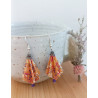 Boucles d'oreilles losange orange