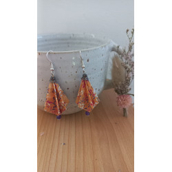Boucles d'oreilles losange orange