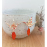 Boucles d'oreilles grue orange
