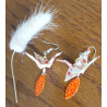 Boucles d'oreilles grue orange