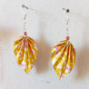 Boucles d'oreilles feuille jaune