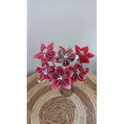 Bouquet de fleurs tons rouge