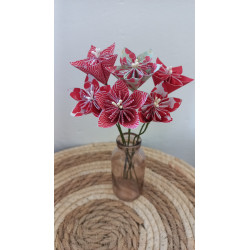 Bouquet de fleurs tons rouge