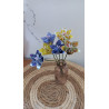 Bouquet de fleurs tons jaune / violet / bleu