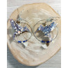 Boucles d'oreilles colibri bleu fleur jaune