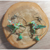Boucles d'oreilles colibri verte petite fleur