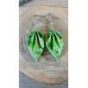 Boucles d'oreilles feuille vert pomme