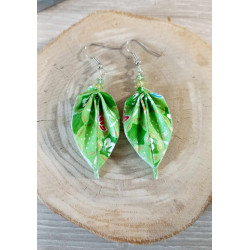 Boucles d'oreilles feuille vert pomme