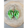 Boucles d'oreilles feuille vert pomme