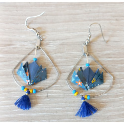 Boucles d'oreilles nénuphar bleu foncé