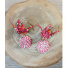 Boucles d'oreilles grue rose motif fleur