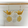 Boucles d'oreilles grue jaune