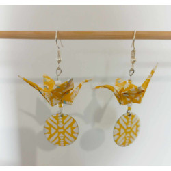Boucles d'oreilles grue jaune