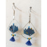 Boucles d'oreilles nénuphar bleu foncé