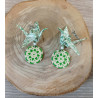 Boucles d'oreilles grue vert clair