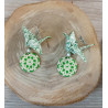 Boucles d'oreilles grue vert clair
