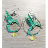 Boucles d'oreilles colibri jauneclair/vert