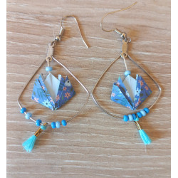Boucles d'oreilles nénuphar bleu ciel