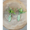 Boucles d'oreilles grue verte pomme navette losange