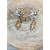 Boucles d'oreilles grue marron navette losange