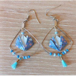 Boucles d'oreilles nénuphar bleu ciel