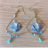 Boucles d'oreilles nénuphar bleu ciel