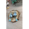 Boucles d'oreilles Fleur de lotus bleu ciel