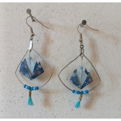 Boucles d'oreilles nénuphar bleu ciel
