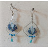 Boucles d'oreilles nénuphar bleu ciel