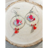 Boucles d'oreilles nénuphar rouge coquelicot