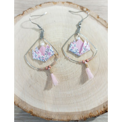 Boucles d'oreilles nénuphar rose pâle