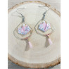 Boucles d'oreilles nénuphar rose pâle