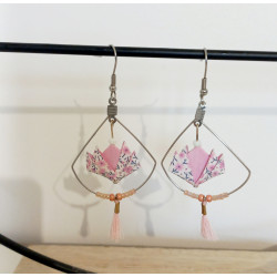 Boucles d'oreilles nénuphar rose pâle