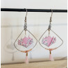 Boucles d'oreilles nénuphar rose pâle