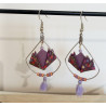 Boucles d'oreilles nénuphar violet foncé