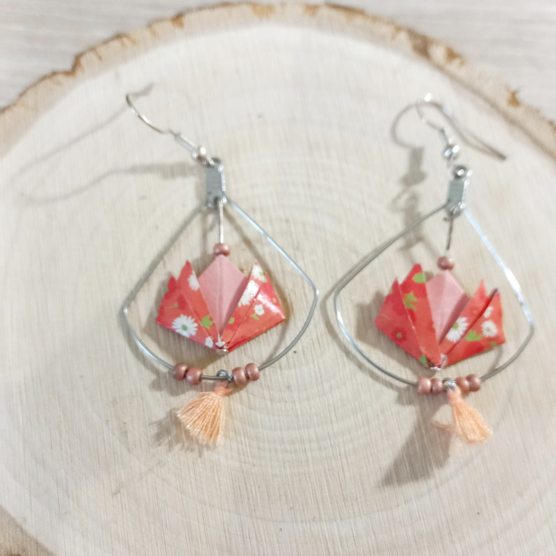 Boucles d'oreilles nénuphar orange clair Boucles d'oreilles nénuphar orange clair