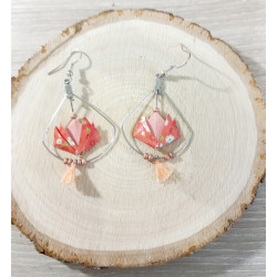 Boucles d'oreilles nénuphar orange clair