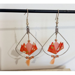 Boucles d'oreilles nénuphar orange clair