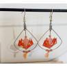 Boucles d'oreilles nénuphar orange clair