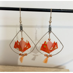 Boucles d'oreilles nénuphar orange clair