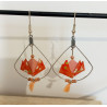 Boucles d'oreilles nénuphar orange clair